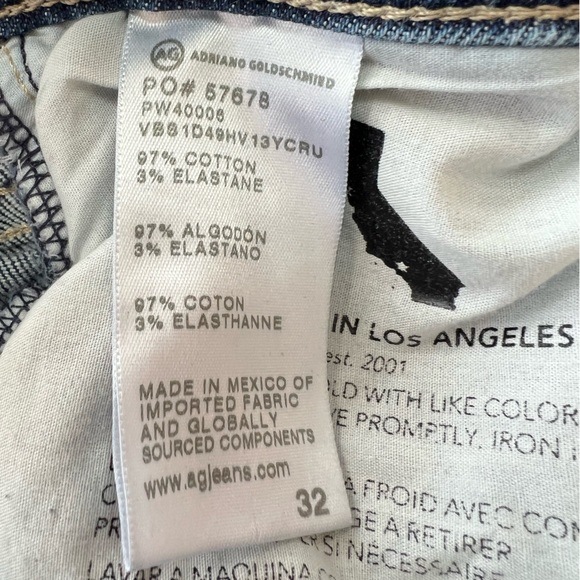 Adriano Goldschmied Saige Mid-Rise Wide Leg Crop Jeans Raw Hem, Medium Blue, 32 - Picture 10 of 13